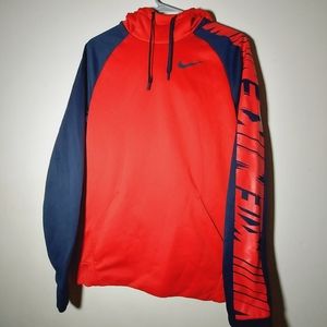 Nike Dri-Fit Red/Blue Fleece-Lined 100% Polyester Sz Small Sweatshirt